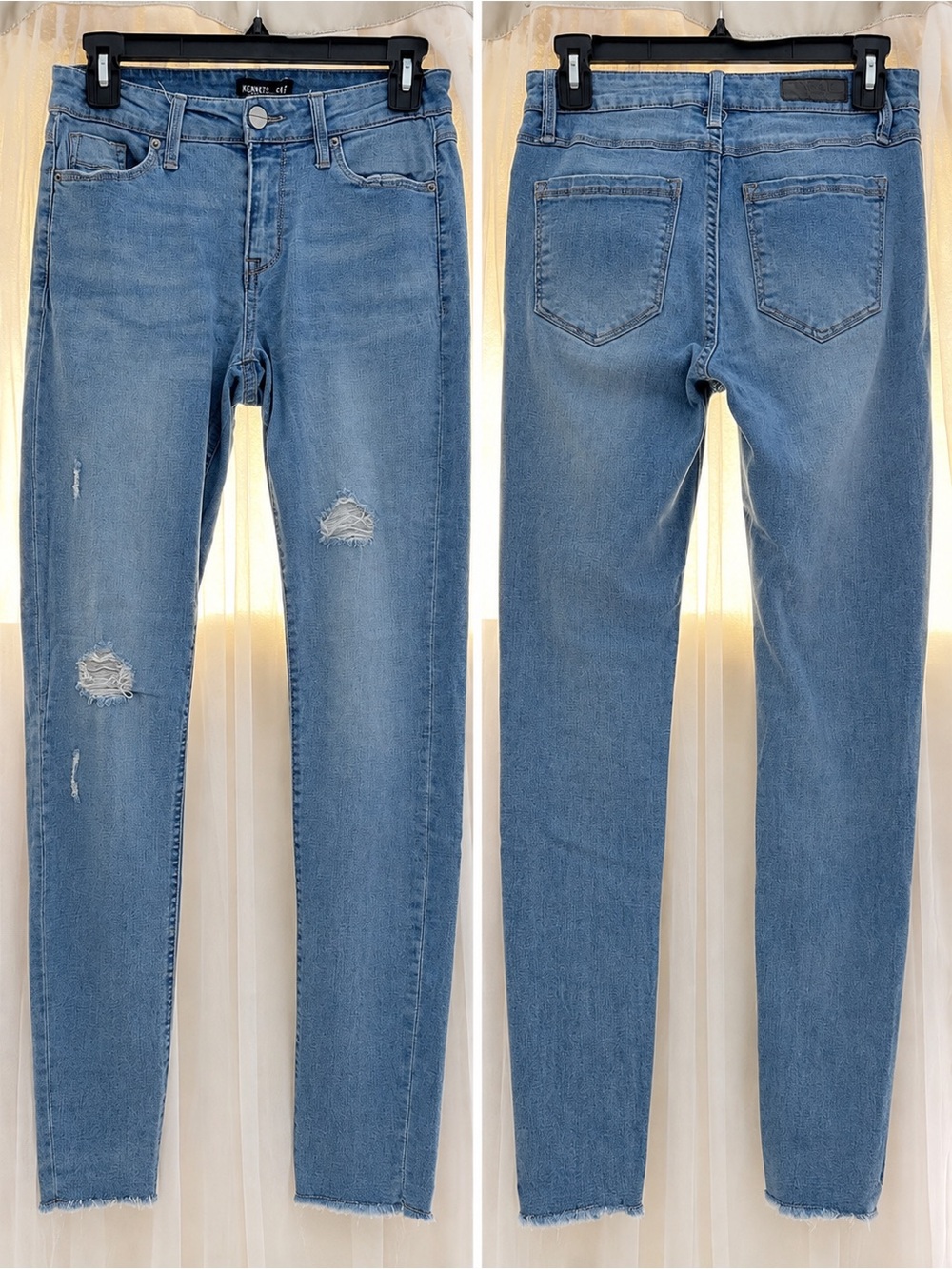Woman’s Kenneth Cole Light Blue Distressed Skinny Jeans-Size 2